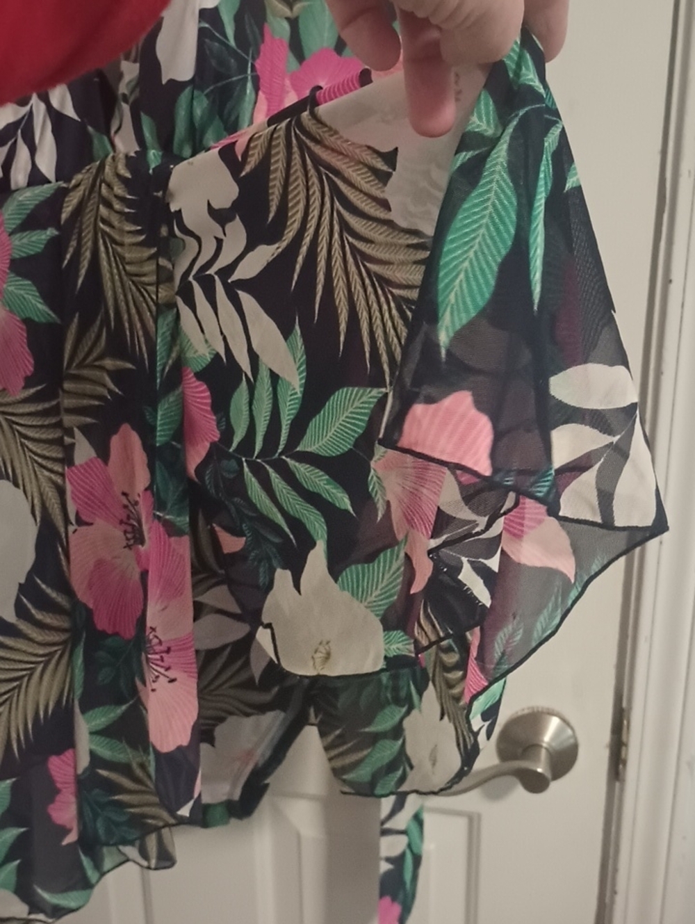 Lane Bryant Navy Tropical Floral One-Piece Swimsuit with Pink & Green Print - Picture 4 of 10